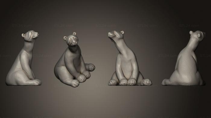 Статуэтки животных (Грустный Белый Медведь 2, STKJ_0625) 3D модель для ЧПУ станка